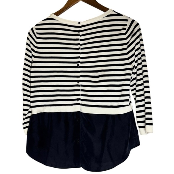 COS Women’s Silk Panel Top Navy Striped XS Nautical Preppy Coastal Fishermancore - Picture 4 of 7